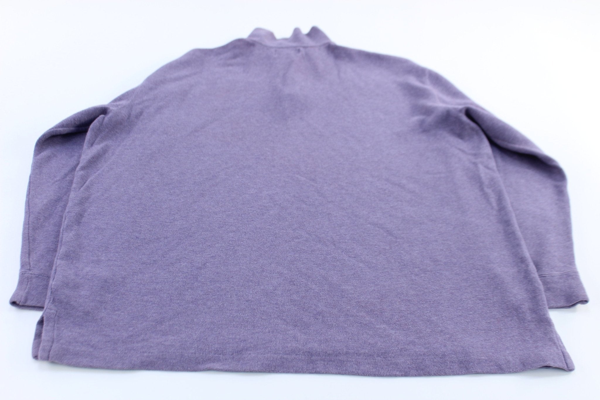 Polo by Ralph Lauren Embroidered Logo Purple Quarter Zip Sweater - ThriftedThreads.com