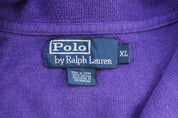 Polo by Ralph Lauren Embroidered Logo Purple Quarter Zip Sweater - ThriftedThreads.com