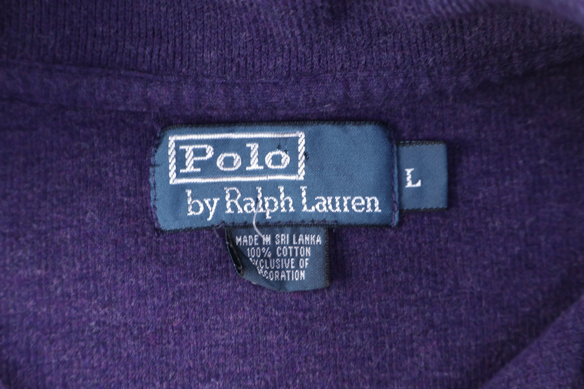 Polo by Ralph Lauren Embroidered Logo Purple Quarter Zip Sweater - Sweater - Thrifted Threads