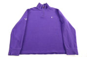 Polo by Ralph Lauren Embroidered Logo Purple Quarter Zip Sweater - Sweater - Thrifted Threads