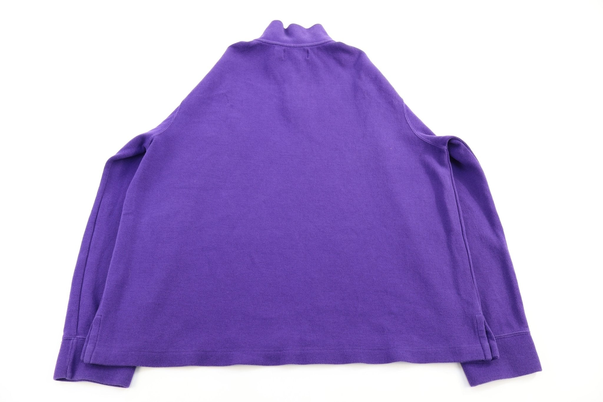 Polo by Ralph Lauren Embroidered Logo Purple Quarter Zip Sweater - Sweater - Thrifted Threads