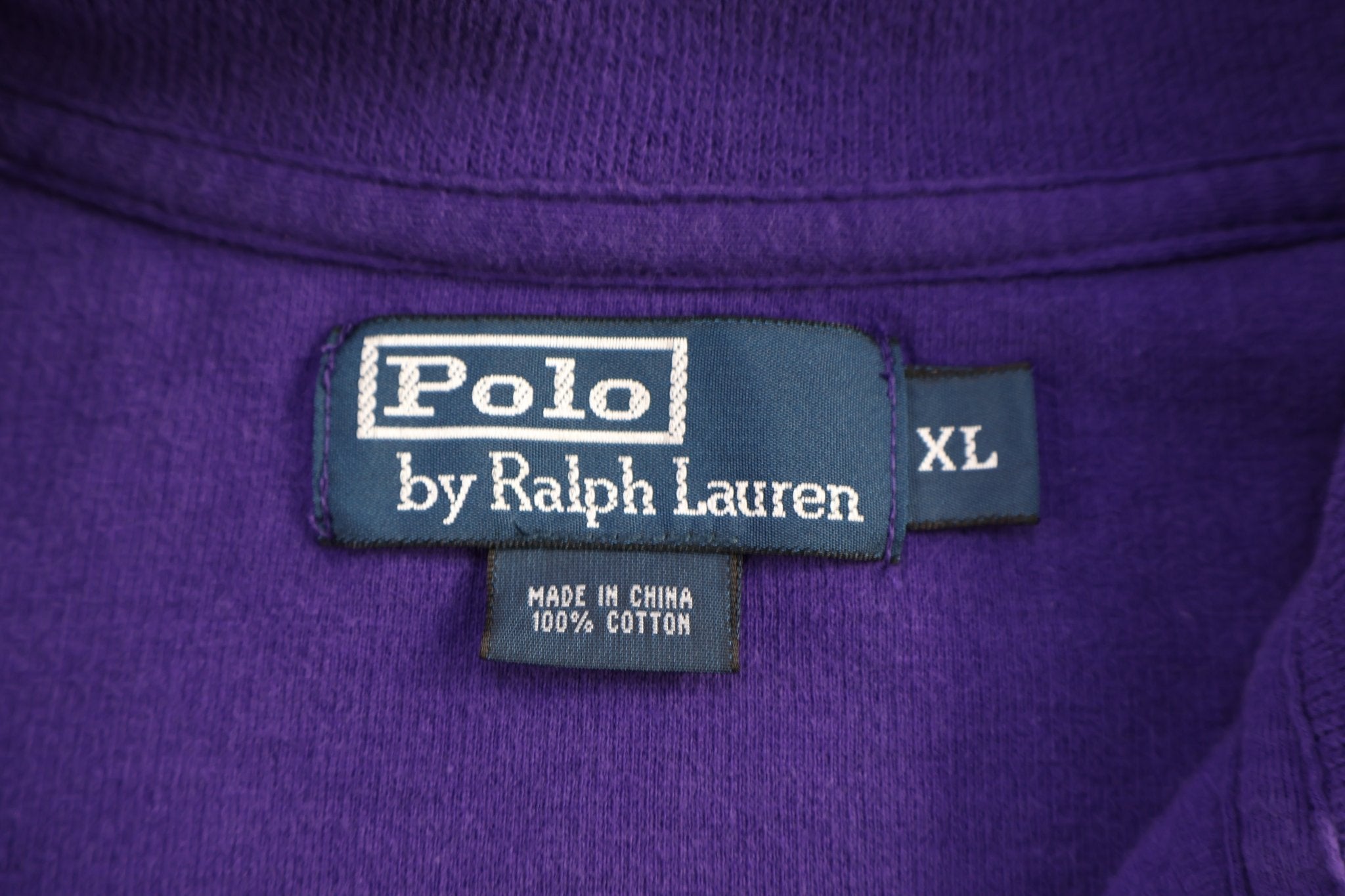 Polo by Ralph Lauren Embroidered Logo Purple Quarter Zip Sweater - Sweater - Thrifted Threads
