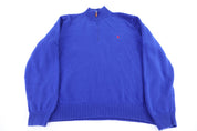 Polo by Ralph Lauren Embroidered Logo Quarter Zip Sweater - Sweater - Thrifted Threads
