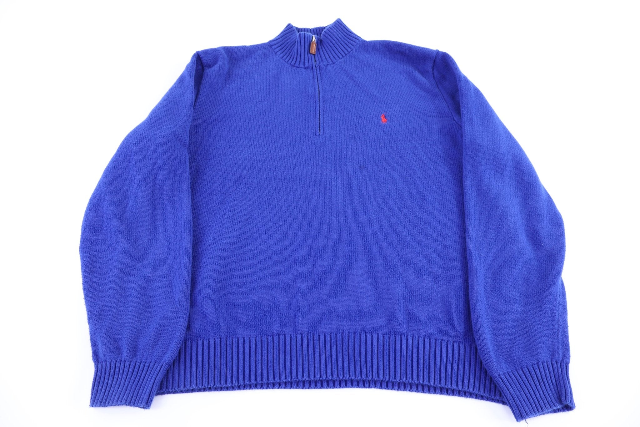 Polo by Ralph Lauren Embroidered Logo Quarter Zip Sweater - Sweater - Thrifted Threads