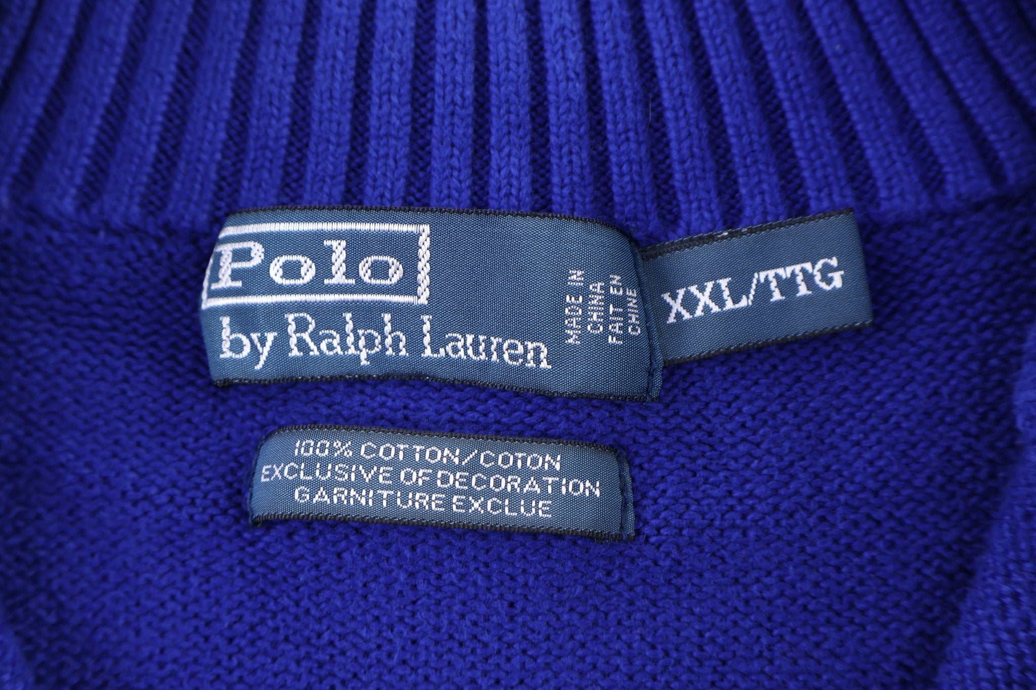 Polo by Ralph Lauren Embroidered Logo Quarter Zip Sweater - Sweater - Thrifted Threads