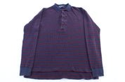 Polo by Ralph Lauren Embroidered Logo Red & Blue LS Button Up - ThriftedThreads.com