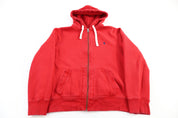 Polo by Ralph Lauren Embroidered Logo Red Full Zip Hoodie - Jacket - Thrifted Threads