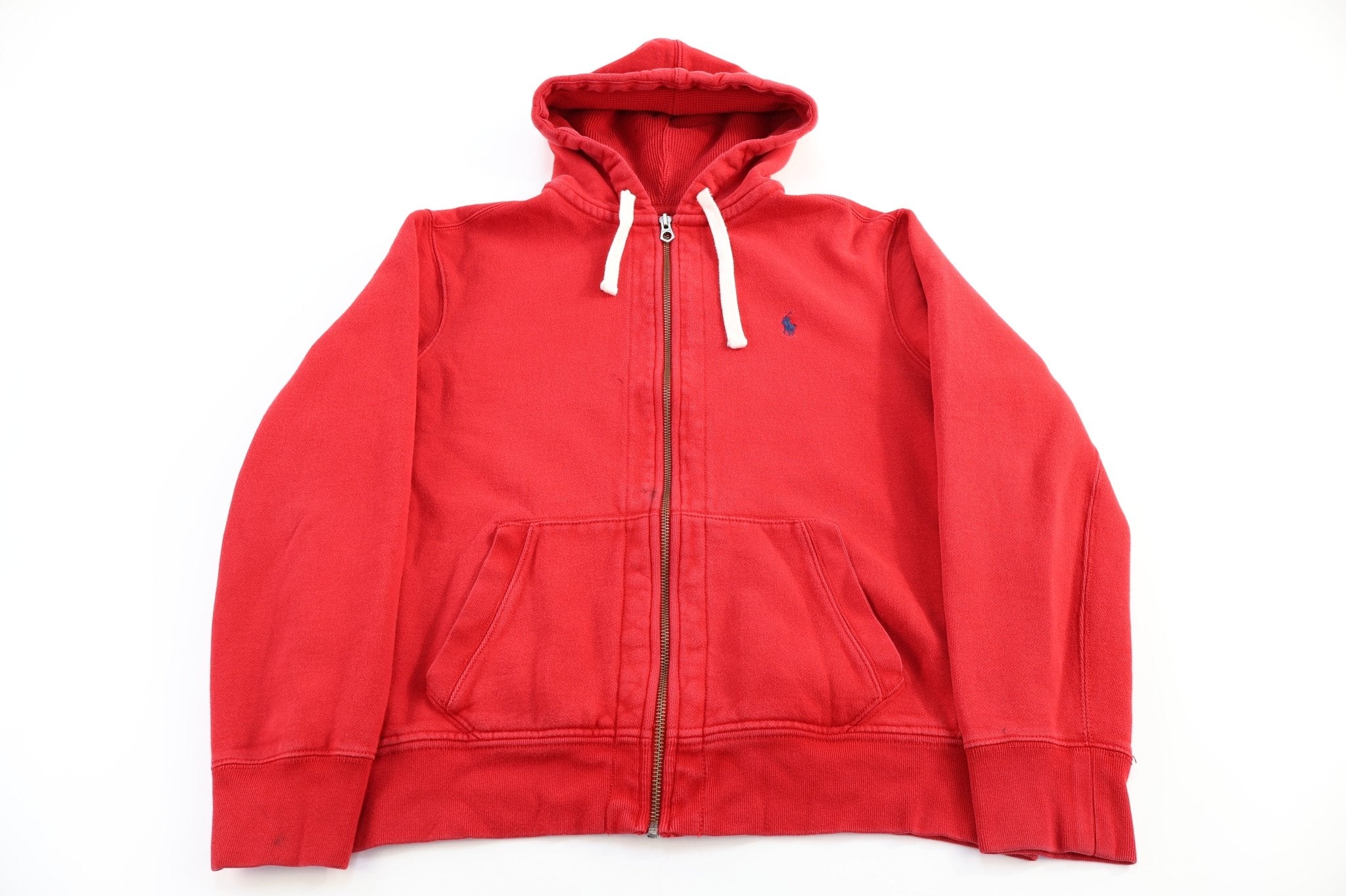 Polo by Ralph Lauren Embroidered Logo Red Full Zip Hoodie - Jacket - Thrifted Threads