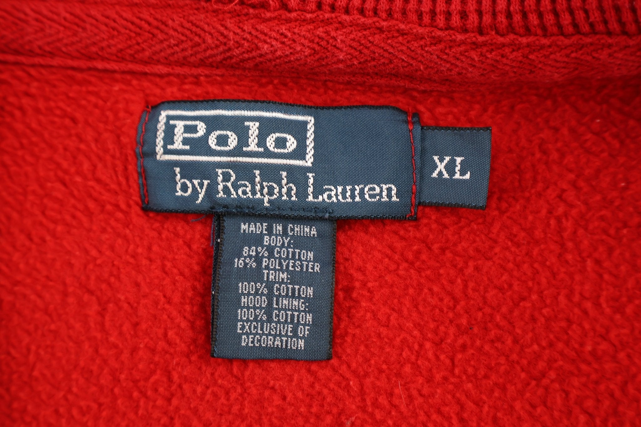 Polo by Ralph Lauren Embroidered Logo Red Full Zip Hoodie - Jacket - Thrifted Threads
