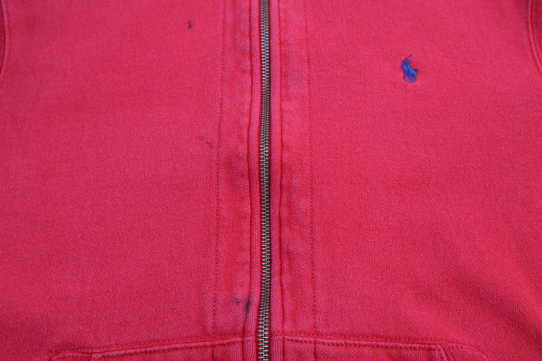 Polo by Ralph Lauren Embroidered Logo Red Full Zip Hoodie - Jacket - Thrifted Threads