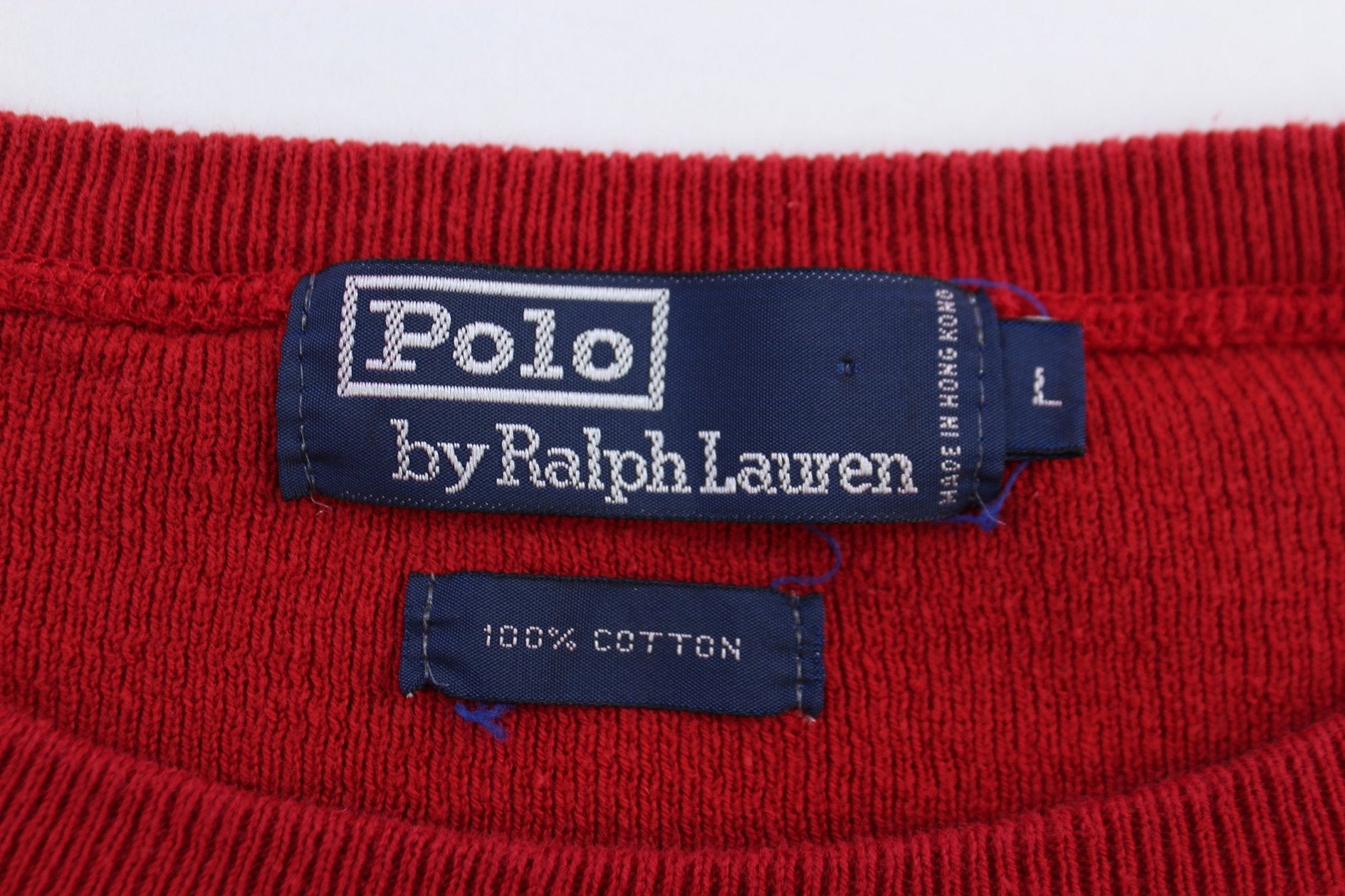 Polo by Ralph Lauren Embroidered Logo Red Knit Sweater - Sweater - Thrifted Threads