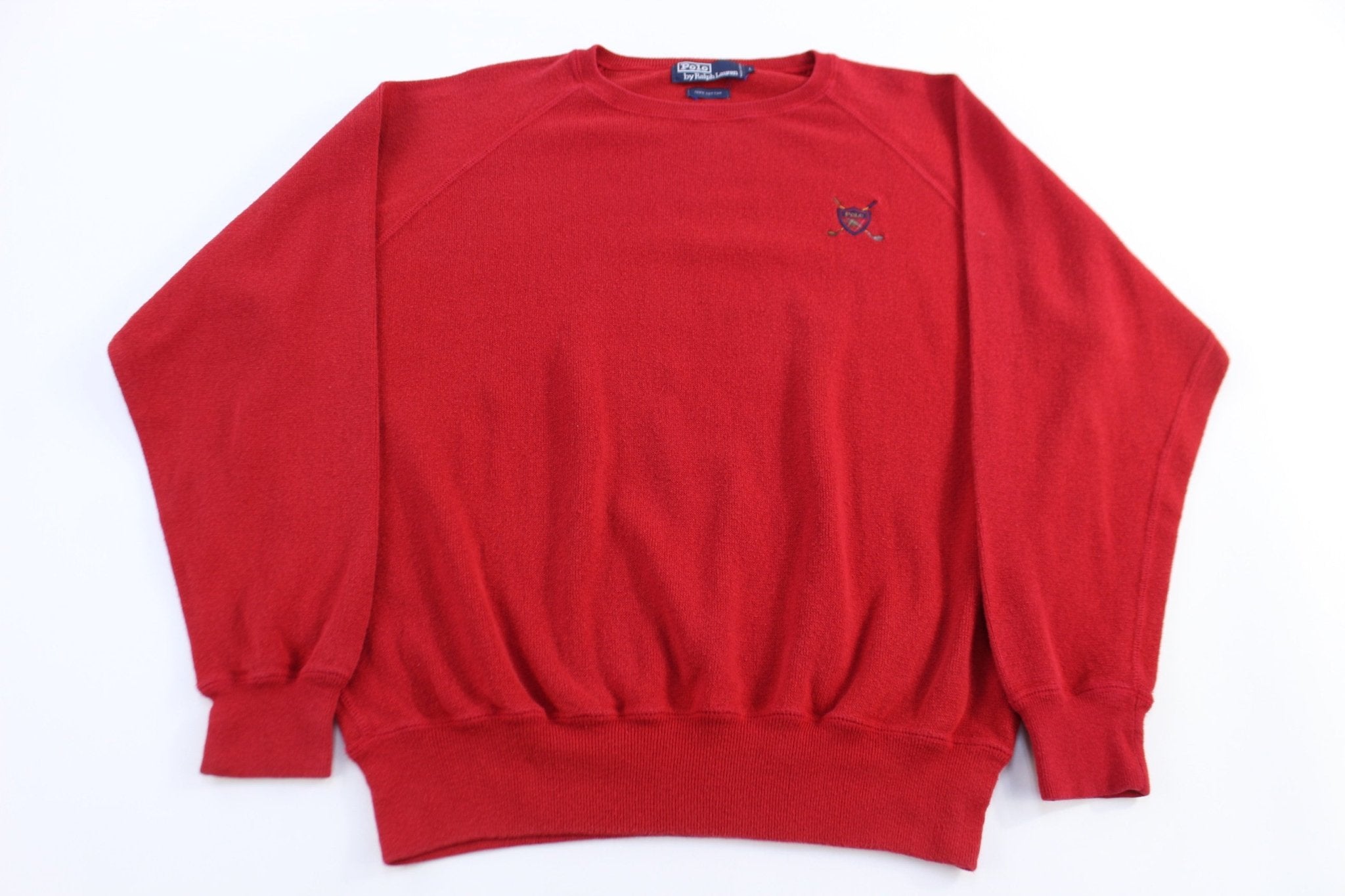 Polo by Ralph Lauren Embroidered Logo Red Knit Sweater - Sweater - Thrifted Threads
