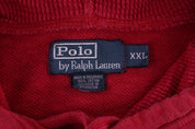 Polo by Ralph Lauren Embroidered Logo Red Pullover Hoodie - Sweatshirt - Thrifted Threads