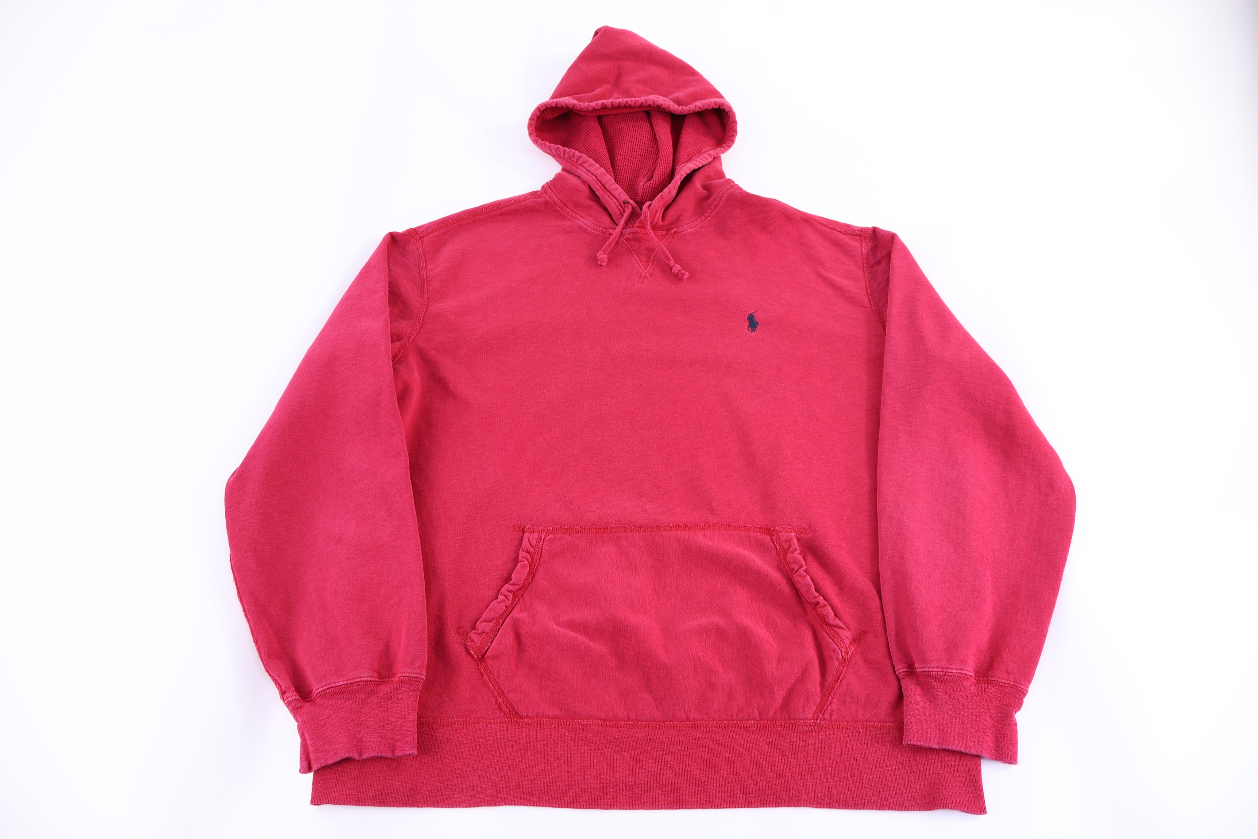 Polo by Ralph Lauren Embroidered Logo Red Pullover Hoodie - Sweatshirt - Thrifted Threads