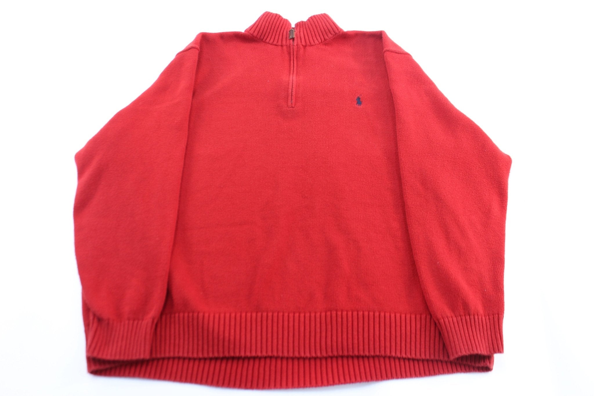 Polo by Ralph Lauren Embroidered Logo Red Pullover Sweater - ThriftedThreads.com