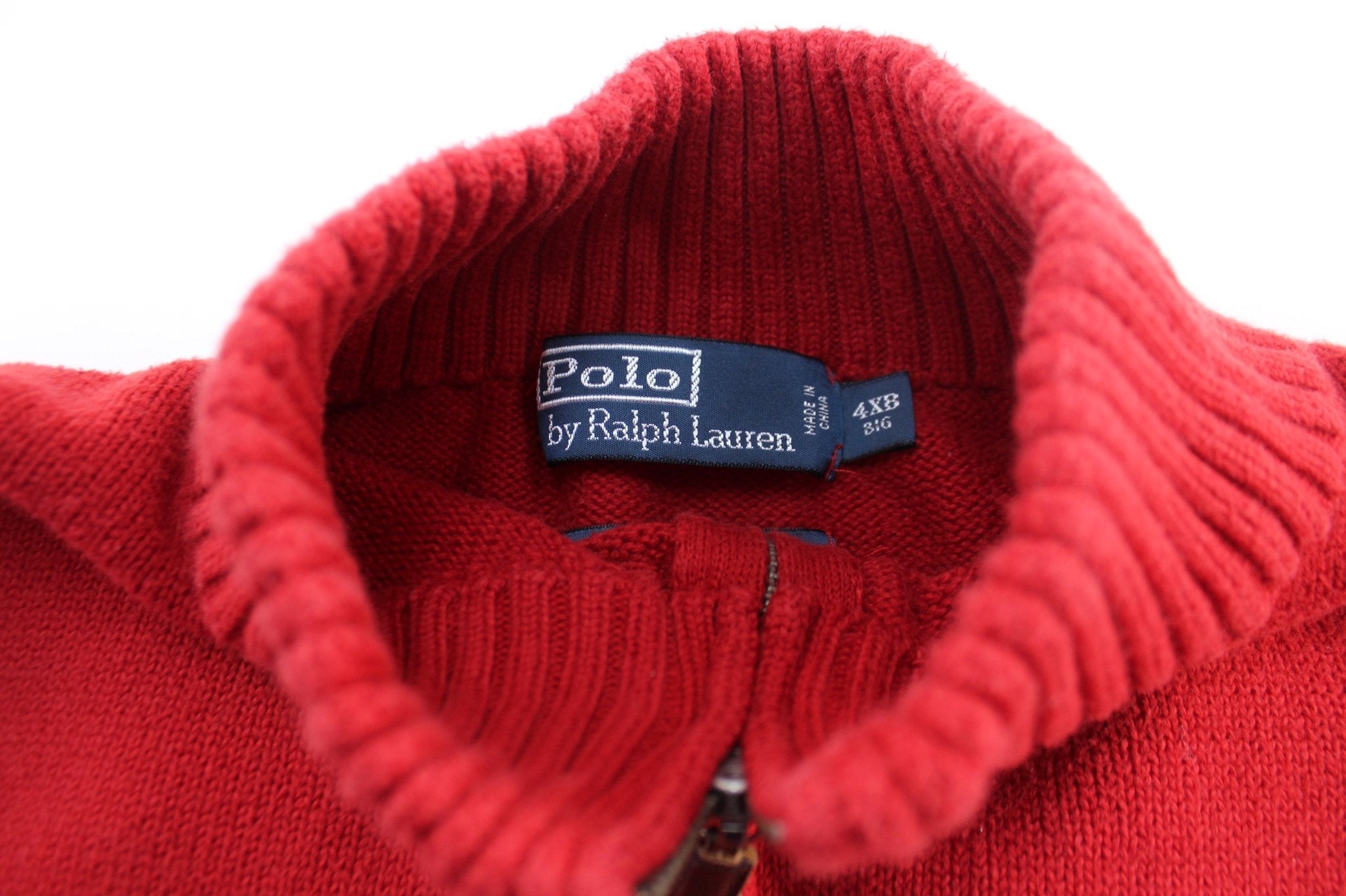 Polo by Ralph Lauren Embroidered Logo Red Pullover Sweater - ThriftedThreads.com