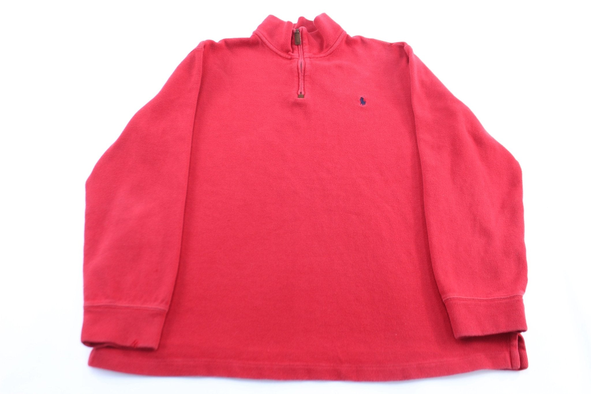 Polo by Ralph Lauren Embroidered Logo Red Pullover Sweater - ThriftedThreads.com