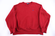 Polo by Ralph Lauren Embroidered Logo Red Pullover Sweater - Sweater - Thrifted Threads