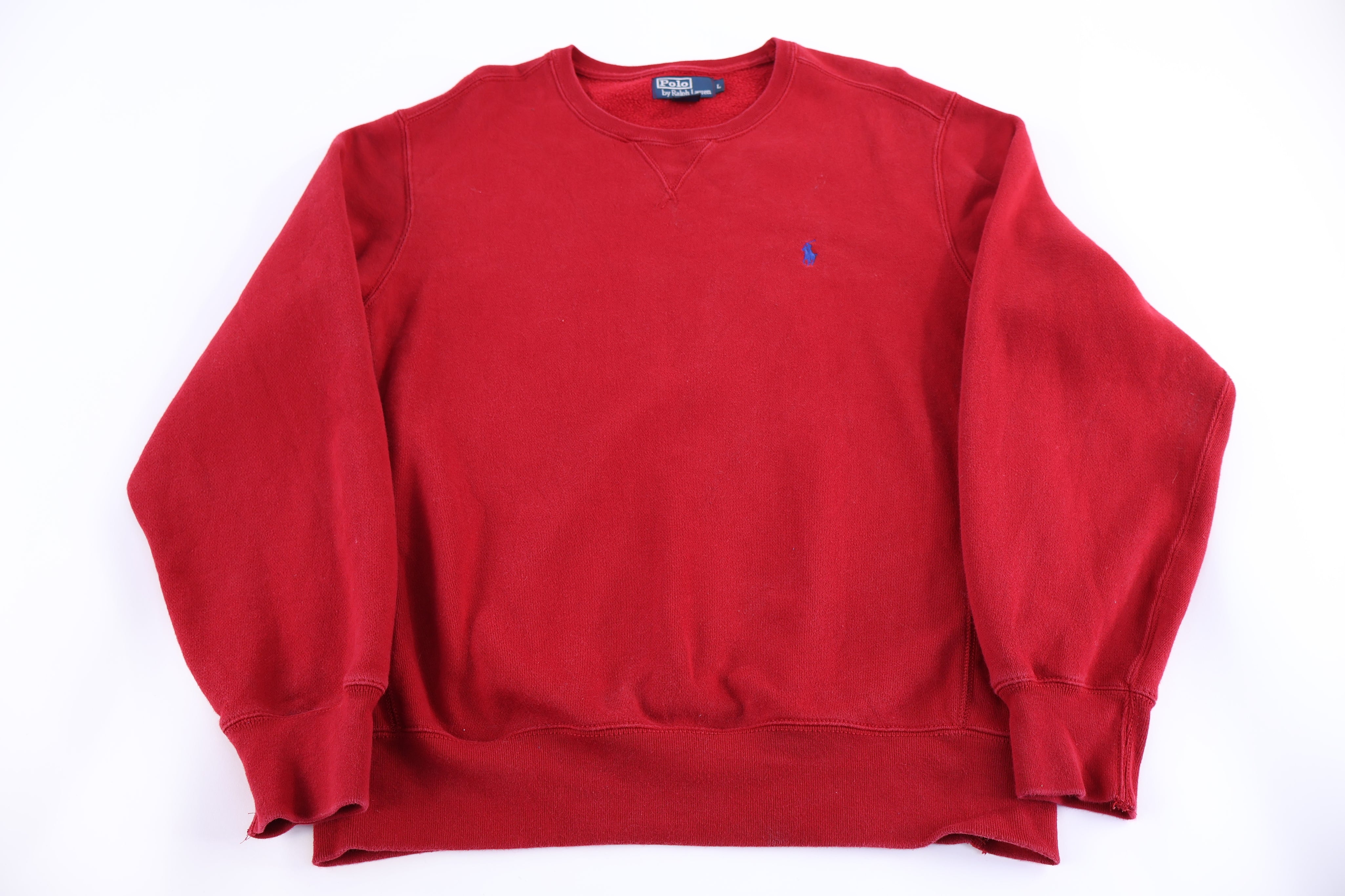 Polo by Ralph Lauren Embroidered Logo Red Pullover Sweater - Sweater - Thrifted Threads