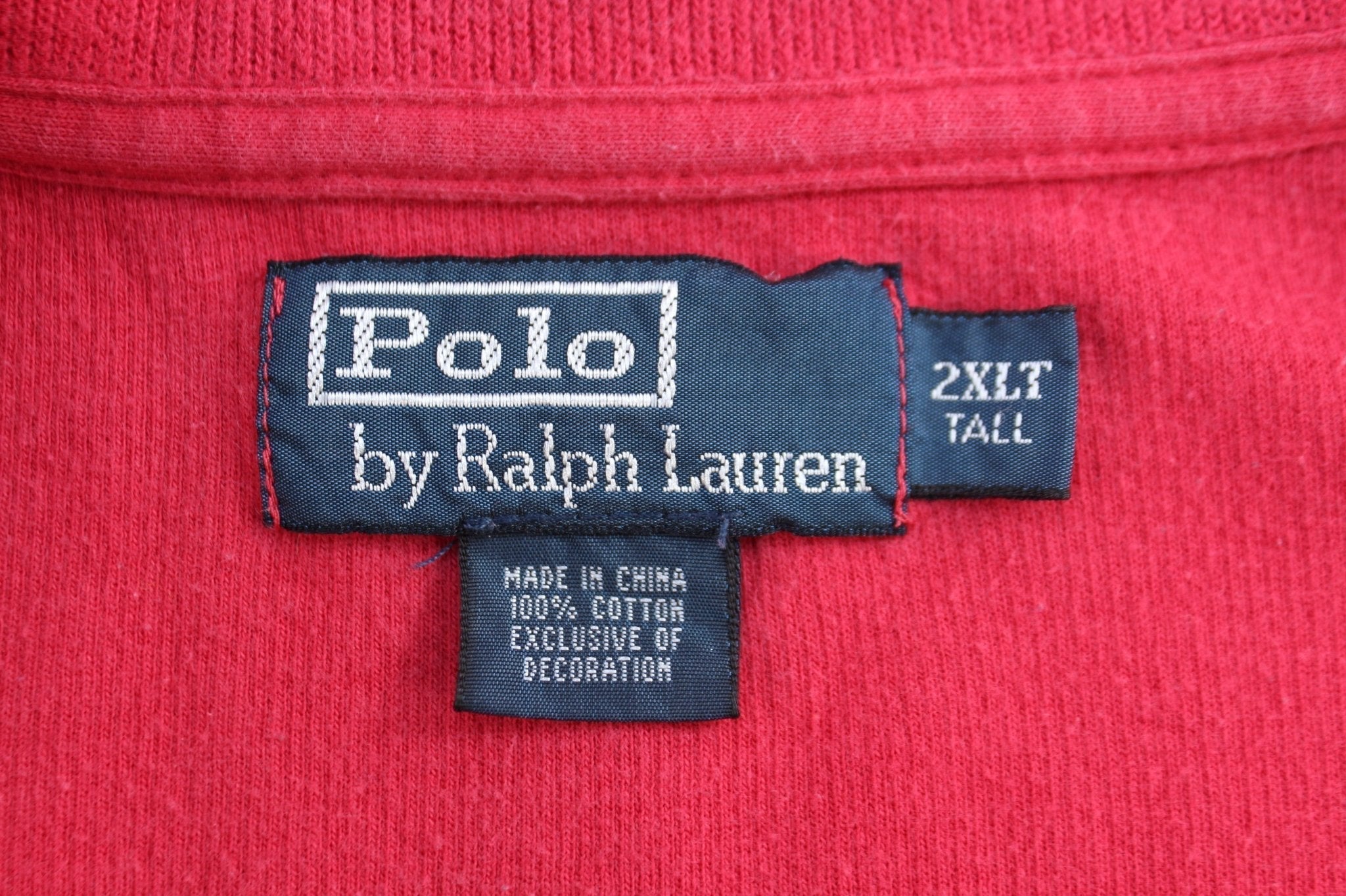Polo by Ralph Lauren Embroidered Logo Red Quarter Zip Sweater - Sweater - Thrifted Threads
