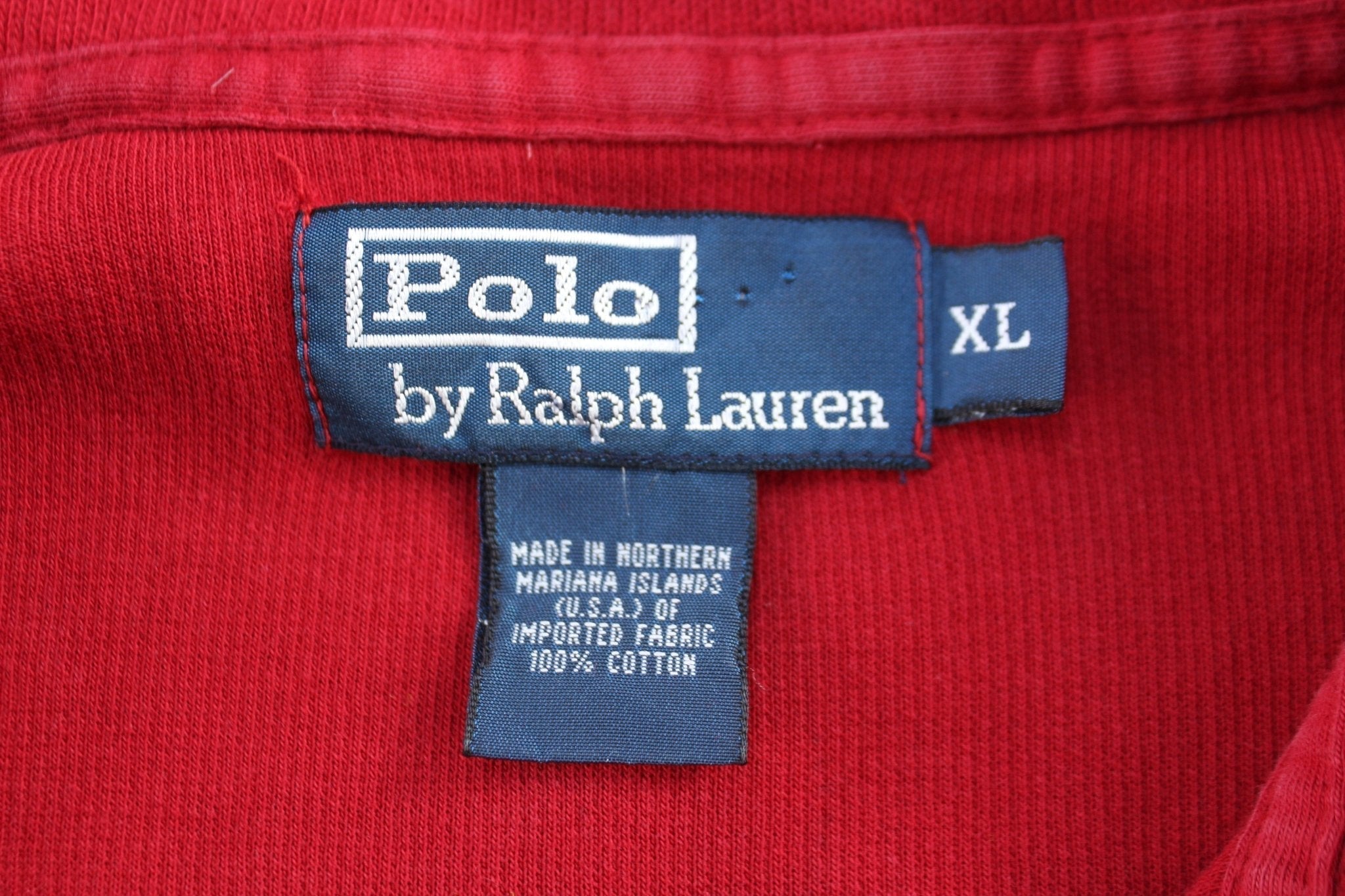 Polo by Ralph Lauren Embroidered Logo Red Quarter Zip Sweater - Sweater - Thrifted Threads