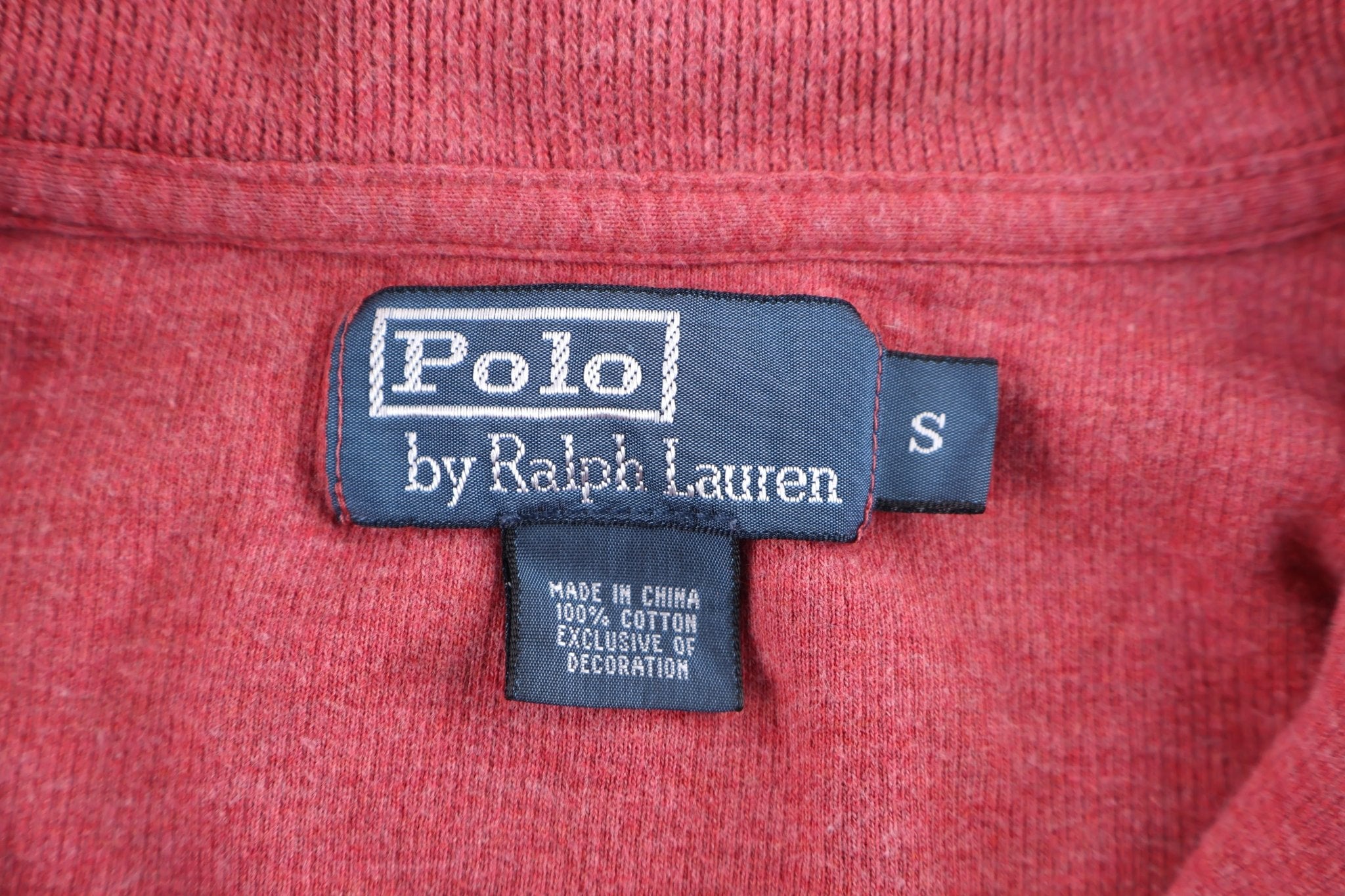 Polo by Ralph Lauren Embroidered Logo Red Quarter Zip Sweater - Sweater - Thrifted Threads