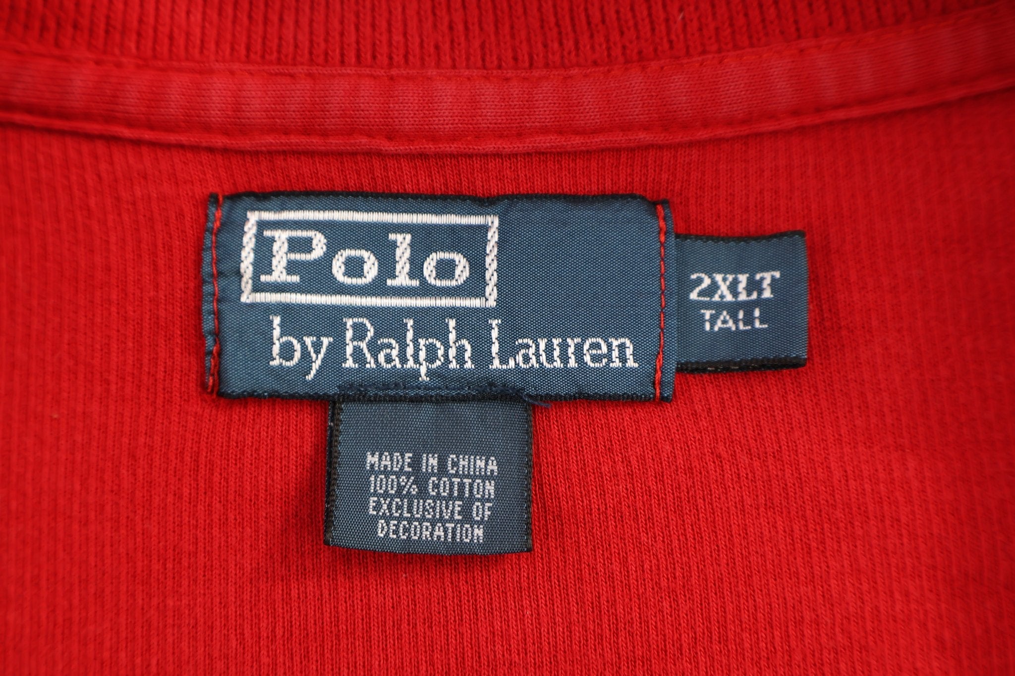 Polo by Ralph Lauren Embroidered Logo Red Quarter Zip Sweater - Sweater - Thrifted Threads
