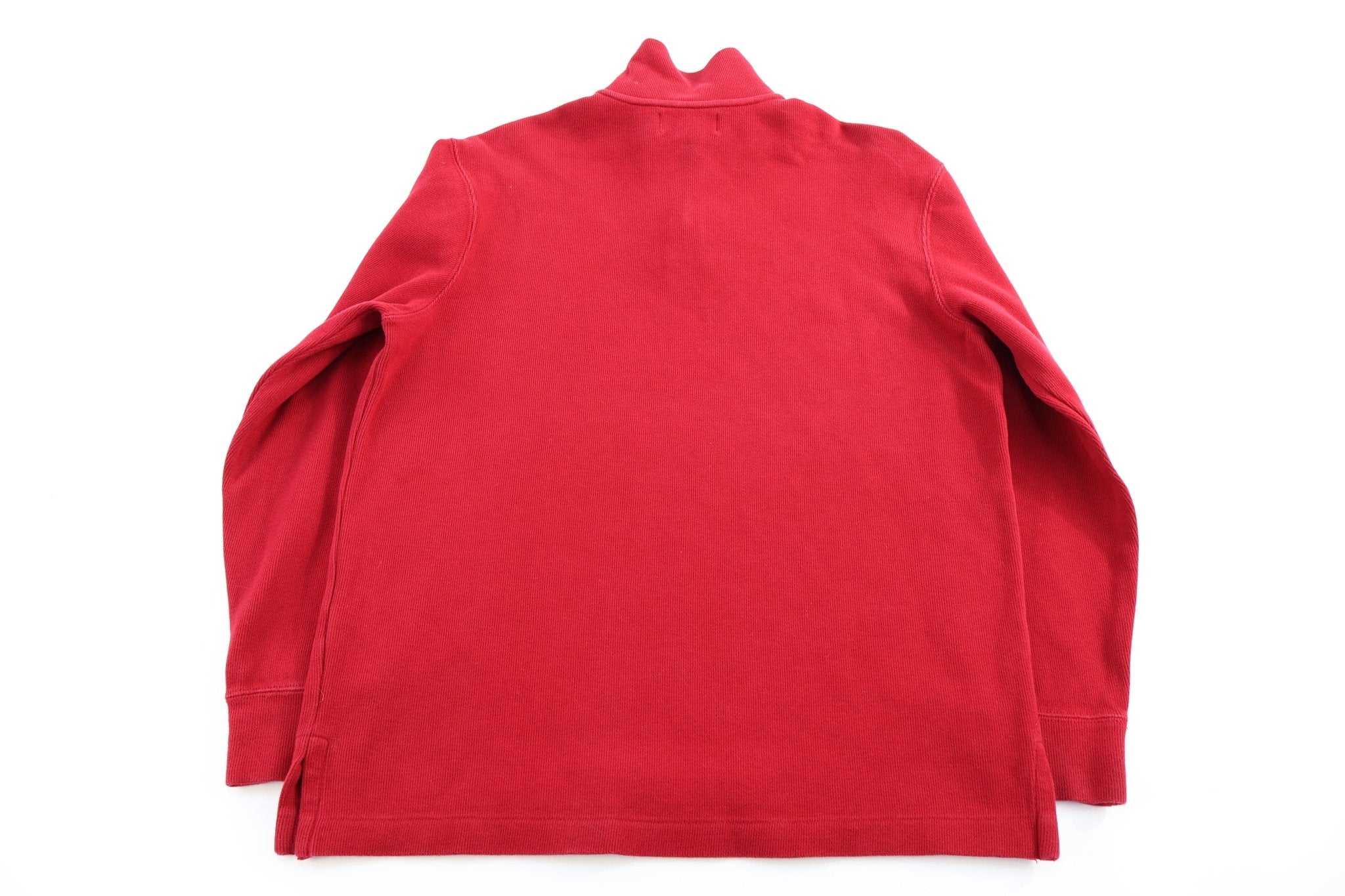 Polo by Ralph Lauren Embroidered Logo Red Quarter Zip Sweater - Sweater - Thrifted Threads