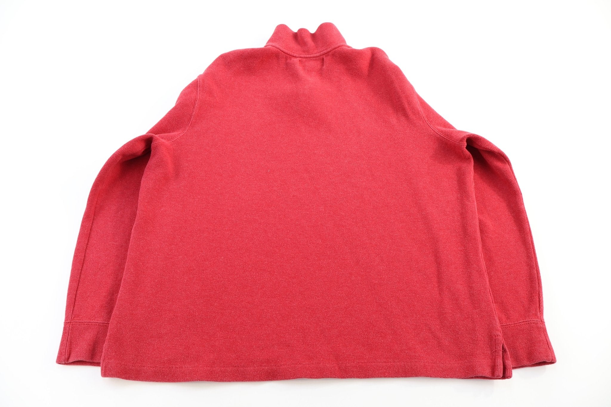 Polo by Ralph Lauren Embroidered Logo Red Quarter Zip Sweater - Sweater - Thrifted Threads