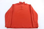 Polo by Ralph Lauren Embroidered Logo Red Quarter Zip Sweater - Sweater - Thrifted Threads