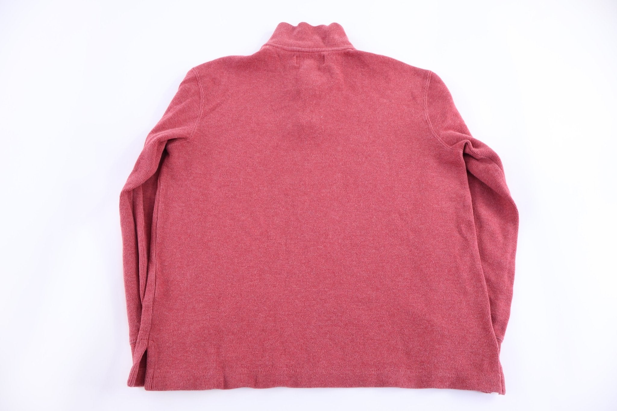 Polo by Ralph Lauren Embroidered Logo Red Quarter Zip Sweater - Sweater - Thrifted Threads
