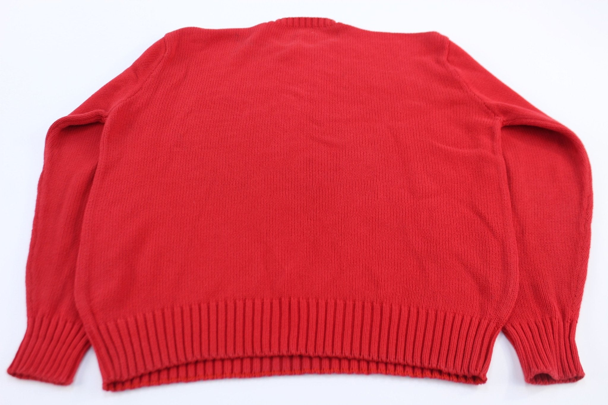 Polo by Ralph Lauren Embroidered Logo Red Sweater - ThriftedThreads.com