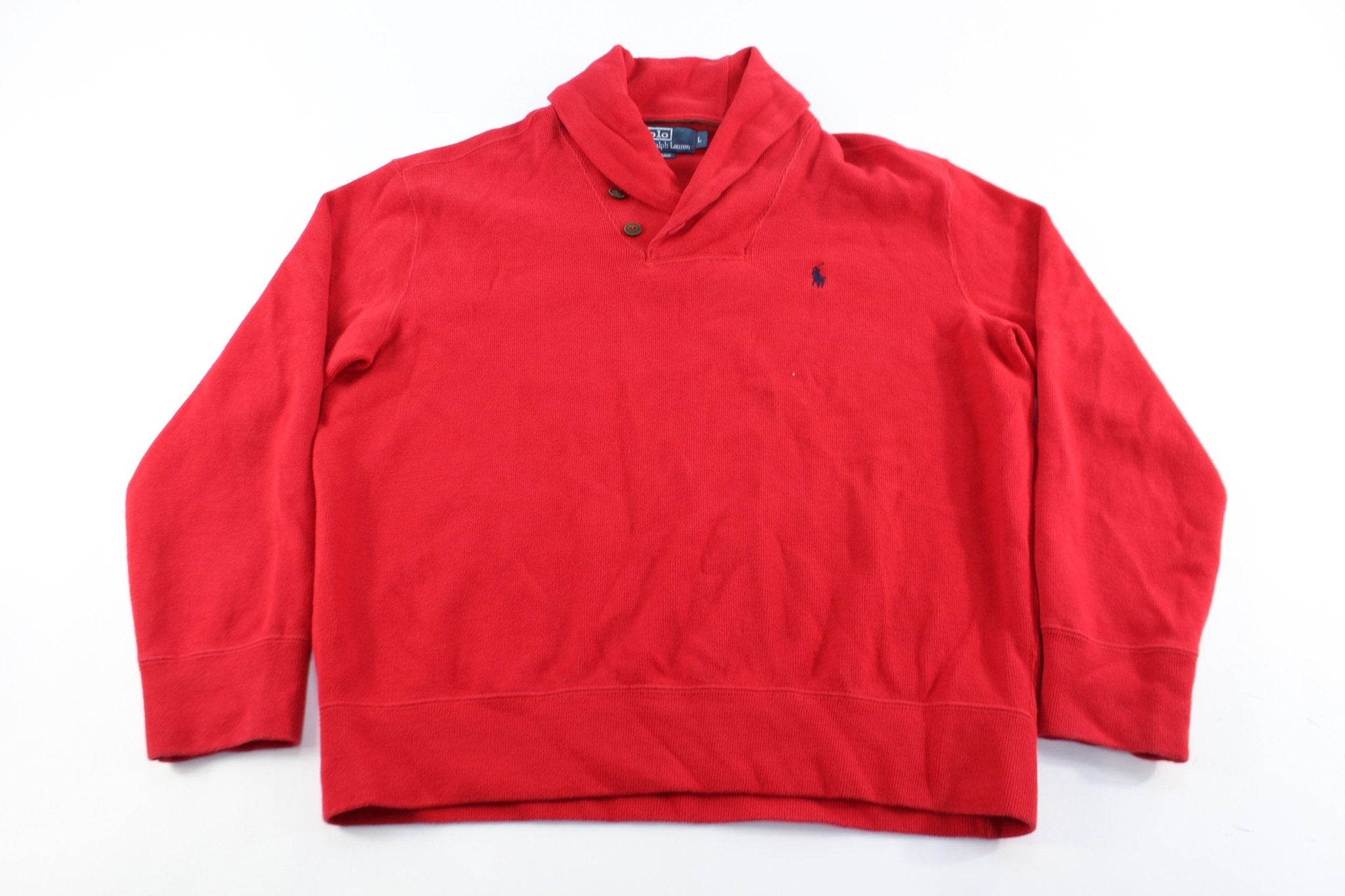 Polo by Ralph Lauren Embroidered Logo Red Sweater - ThriftedThreads.com