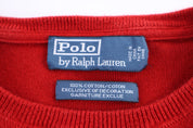 Polo by Ralph Lauren Embroidered Logo Red Sweater - Sweater - Thrifted Threads