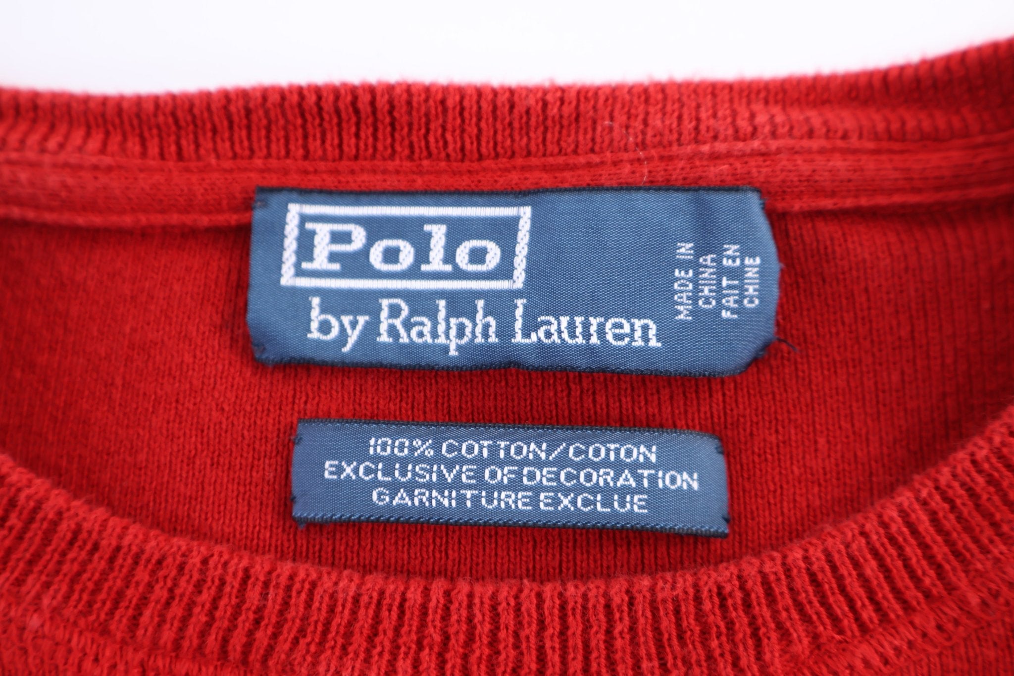 Polo by Ralph Lauren Embroidered Logo Red Sweater - Sweater - Thrifted Threads