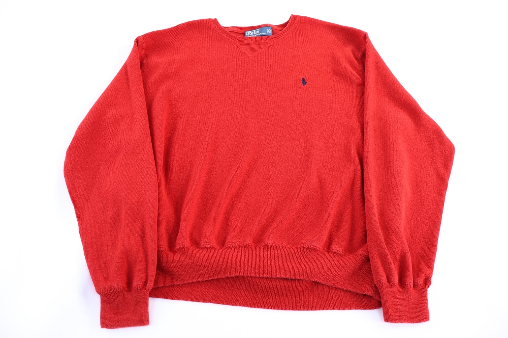 Polo by Ralph Lauren Embroidered Logo Red Sweater - Sweater - Thrifted Threads