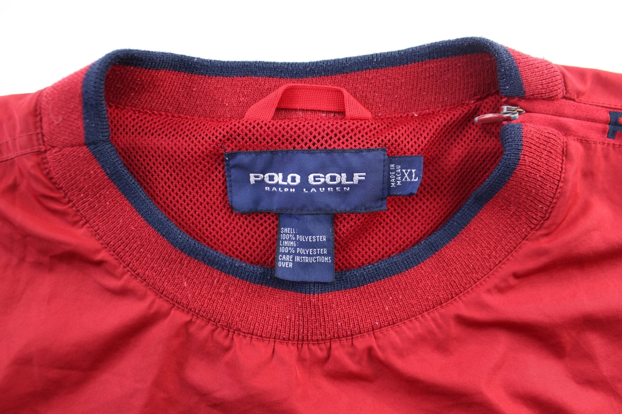 Polo by Ralph Lauren Embroidered Logo Red Windbreaker Pullover - ThriftedThreads.com