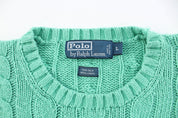 Polo by Ralph Lauren Embroidered Logo Seafoam Green Sweater - ThriftedThreads.com