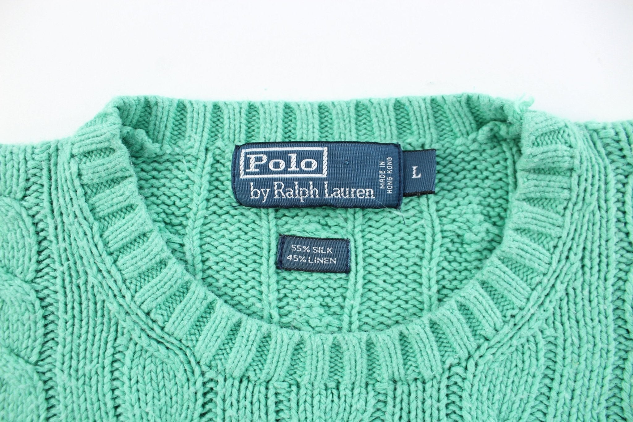 Polo by Ralph Lauren Embroidered Logo Seafoam Green Sweater - ThriftedThreads.com