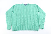 Polo by Ralph Lauren Embroidered Logo Seafoam Green Sweater - ThriftedThreads.com