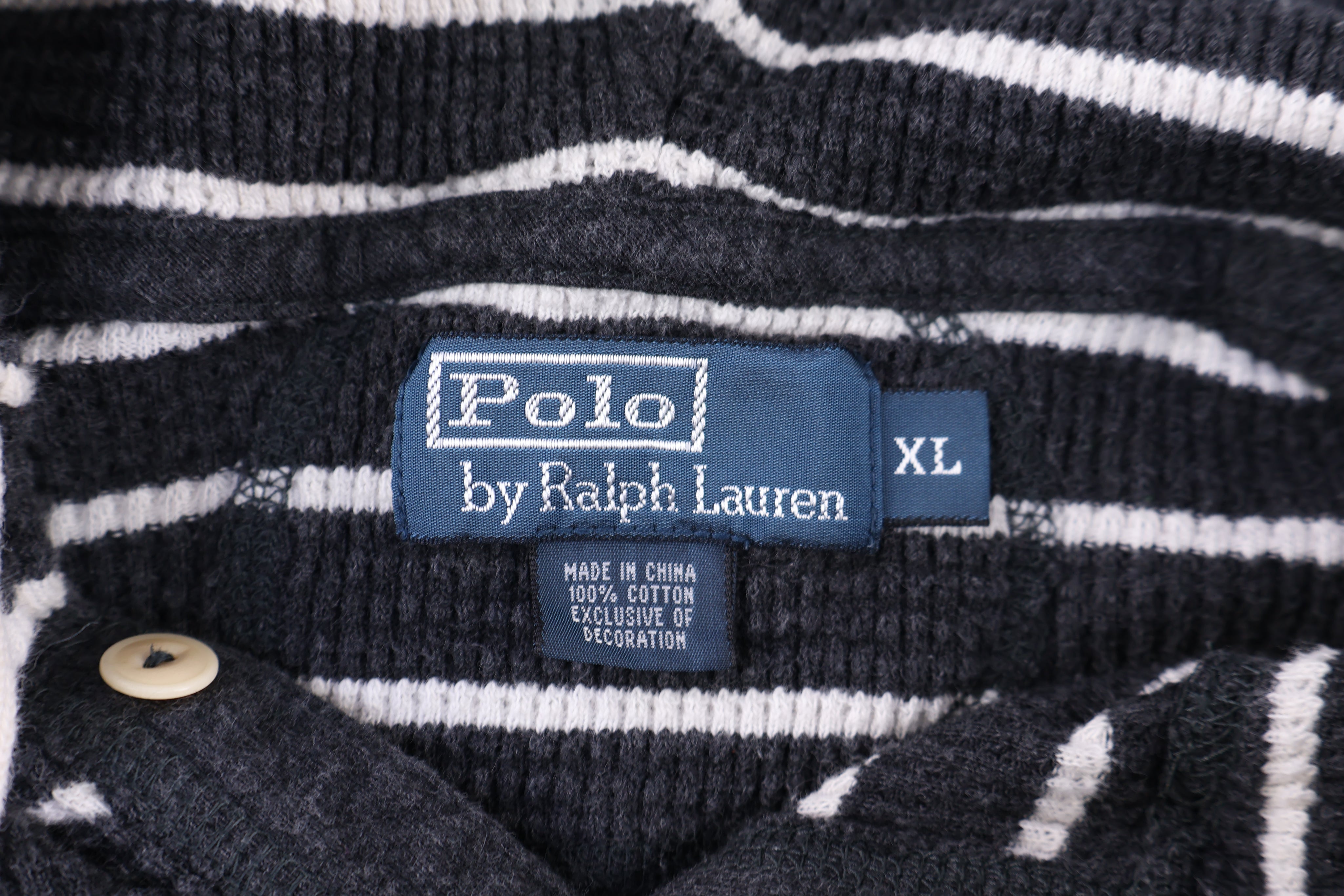 Polo by Ralph Lauren Embroidered Logo Striped Pullover Sweater - Sweater - Thrifted Threads
