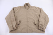 Polo by Ralph Lauren Embroidered Logo Tan Full Zip Jacket - jacket - Thrifted Threads
