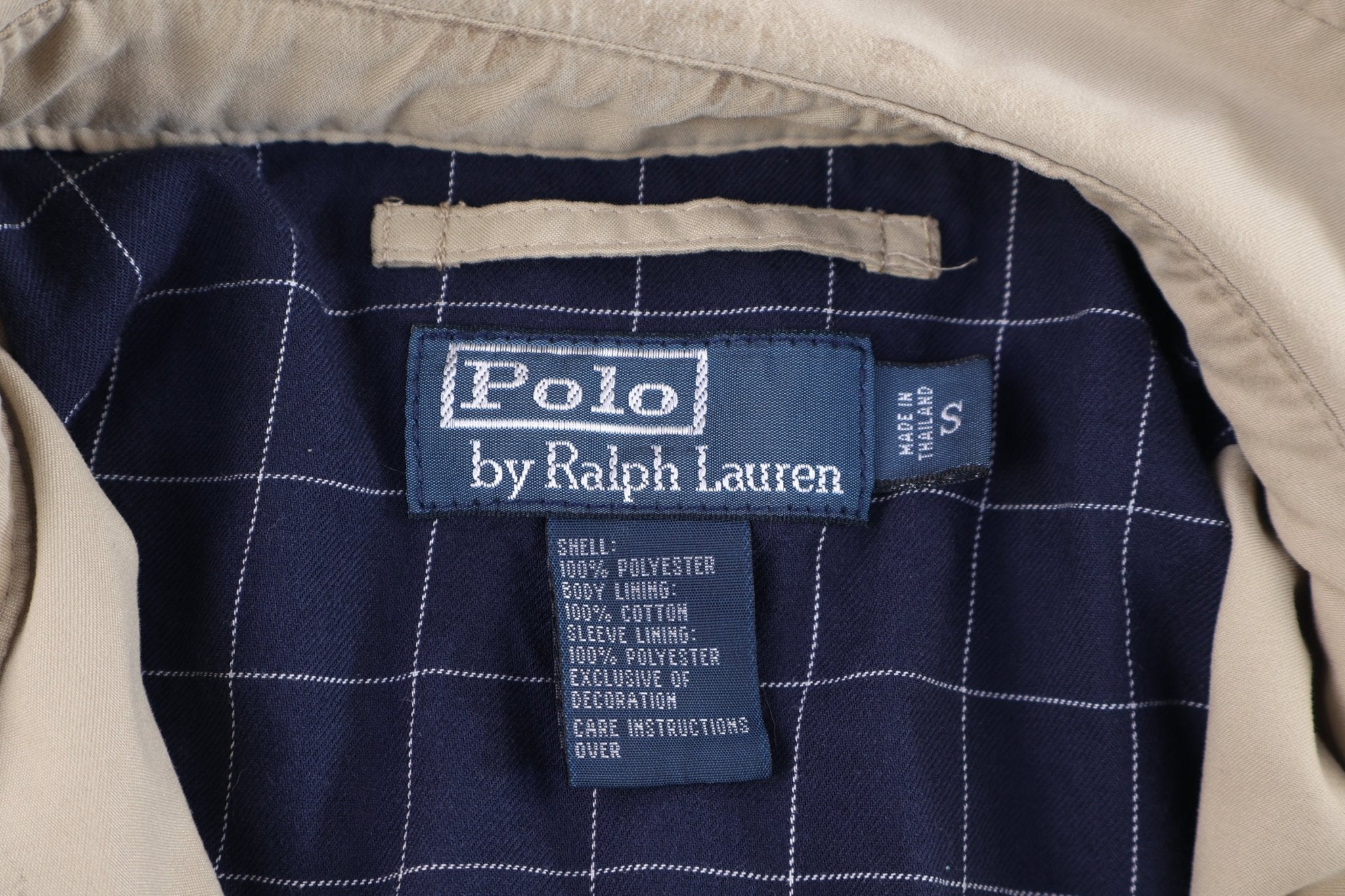 Polo by Ralph Lauren Embroidered Logo Tan Full Zip Jacket - Jacket - Thrifted Threads