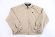 Polo by Ralph Lauren Embroidered Logo Tan Full Zip Jacket - Jacket - Thrifted Threads