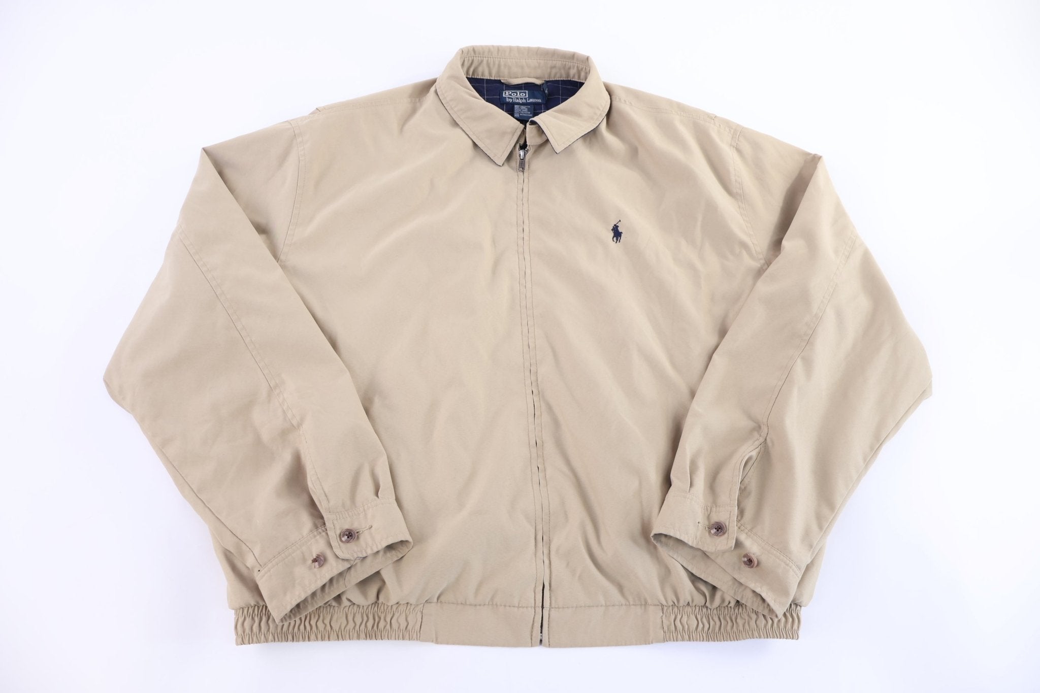 Polo by Ralph Lauren Embroidered Logo Tan Full Zip Jacket - Jacket - Thrifted Threads