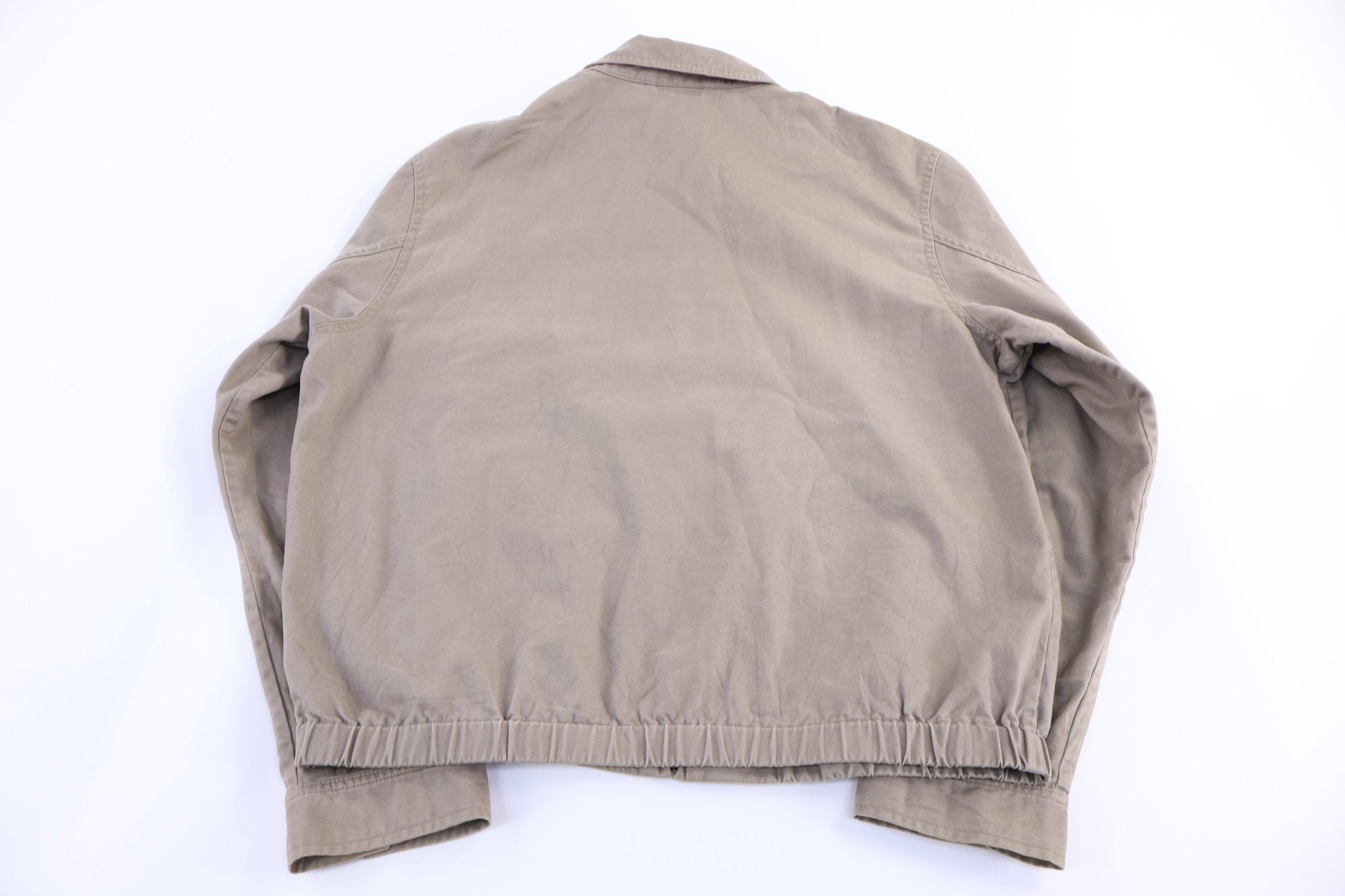 Polo by Ralph Lauren Embroidered Logo Tan Full Zip Jacket - Jacket - Thrifted Threads