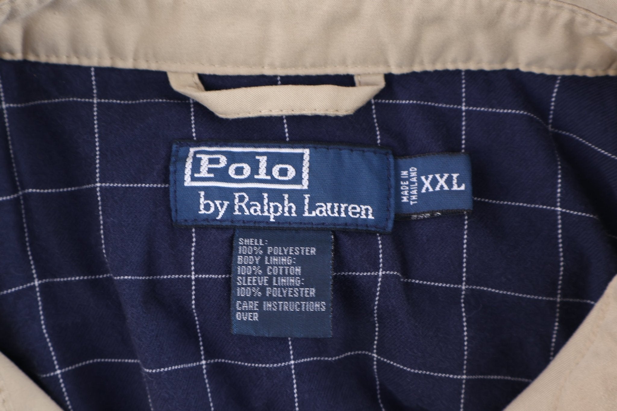 Polo by Ralph Lauren Embroidered Logo Tan Full Zip Jacket - Jacket - Thrifted Threads