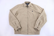 Polo by Ralph Lauren Embroidered Logo Tan Full Zip Jacket - Jacket - Thrifted Threads