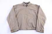 Polo by Ralph Lauren Embroidered Logo Tan Full Zip Jacket - Jacket - Thrifted Threads