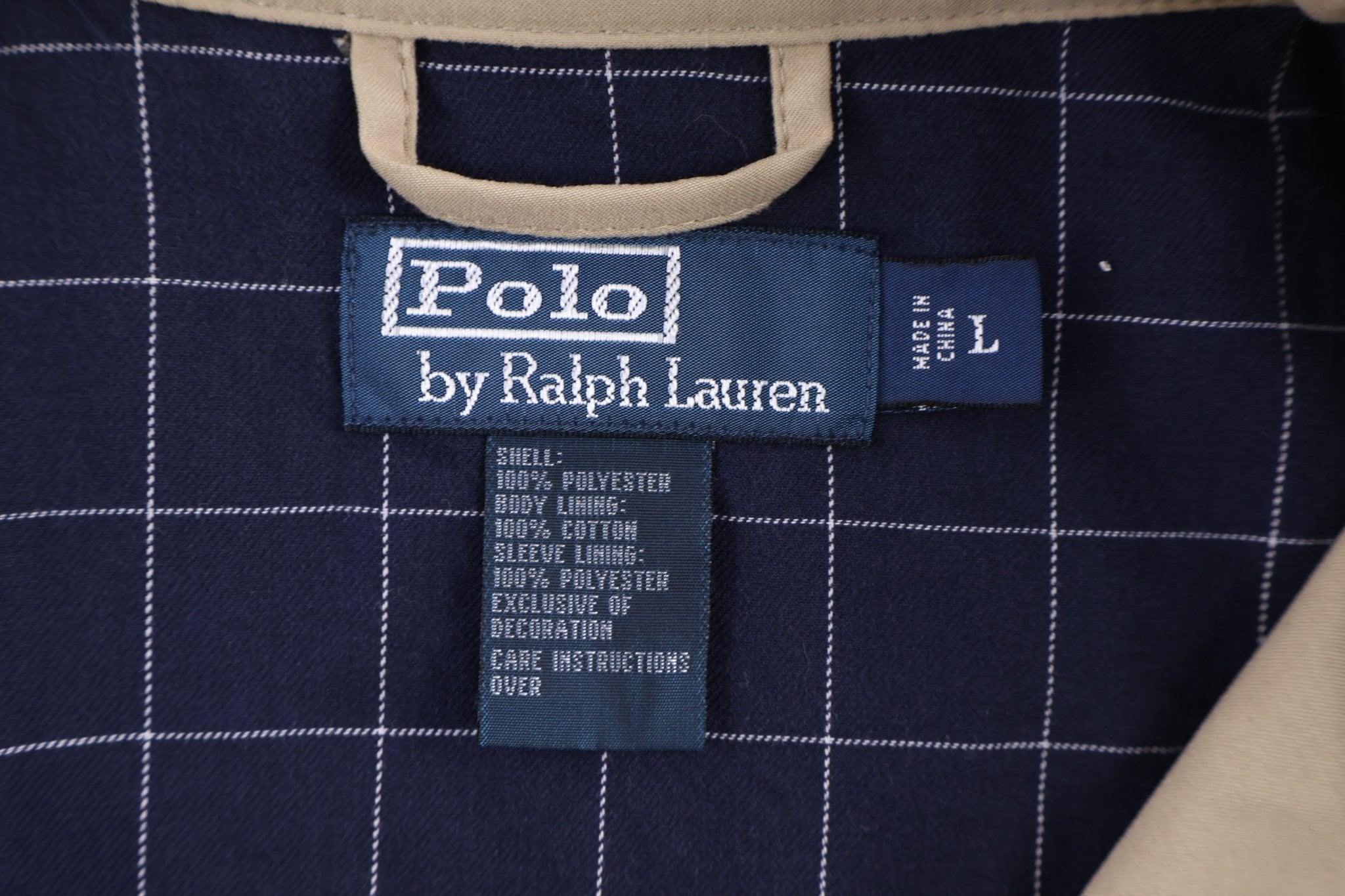Polo by Ralph Lauren Embroidered Logo Tan Full Zip Jacket - Jacket - Thrifted Threads